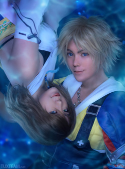 behindinfinity:  First photo of our first cosplay of the year: Tidus and Yuna! This is the shot we based on the poster for Final Fantasy X/X-2 HD Remaster!This whole project has been an amazing learning experience, and just a criminal amount of fun! From