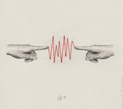 love:  “We’re on the same wavelength. We’re connected that way, even if I’m away from her.” ― Haruki Murakami. Drawing by Juan Osorno.