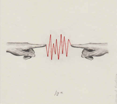 love:  “We’re on the same wavelength. We’re connected that way, even if I’m away from her.” ― Haruki Murakami. Drawing by Juan Osorno.