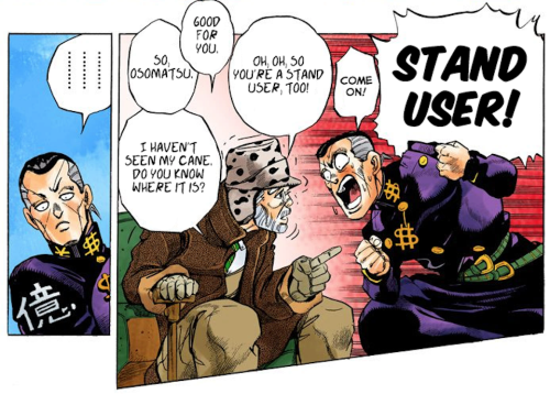 josukes-crazy-diamond:It looks like Araki could have thrown in a reference to the Osomatsu series ba