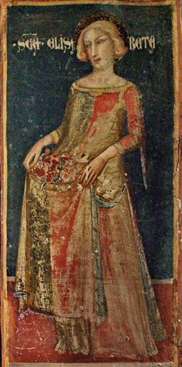 A 1346 Ferrer Bassa painting of a Saint in the Interior of Monestir de Pedralbes, Barcelona