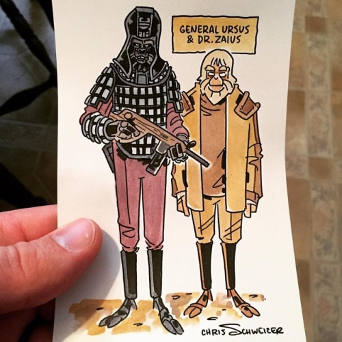 Here&rsquo;s a #planetOfTheApes #commission. 4x6&quot;. #DrZaius #GeneralUrsus