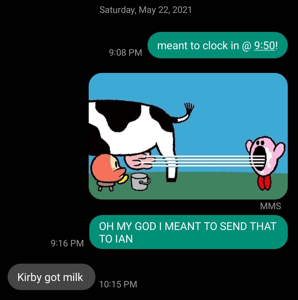 zicko:mevil:atrisk:does anyone have the pic of kirby inhaling milk straight from cow titsi accidentally sent this to my boss last year