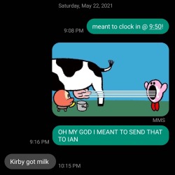 zicko:mevil:atrisk:does anyone have the pic of kirby inhaling milk straight from cow titsi accidentally sent this to my boss last year