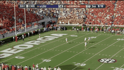 saintsredzone:  Odell Beckham Jr’s touchback catch in today’s LSU vs Georgia matchup. #LSUvsUGA 
