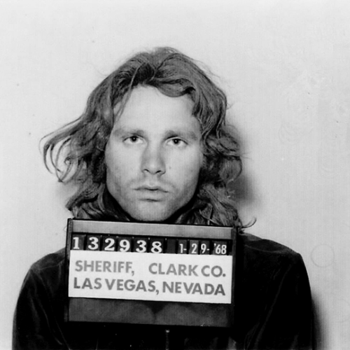 geminiscene:  jim morrison of the doors’ mugshot, 1968.