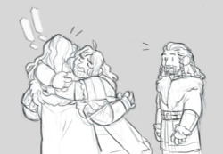 pinkmilkbutt:  a long time ago someone requested kili hugging thorini finally did it 