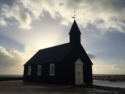 wellntruly:  ICELANDBúðirkirkja The black church at Búðir, on our last morning in Iceland. 