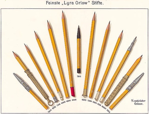 Lyra, Display Card for Pencils, 1890-1910. Germany. Via Leadholder
