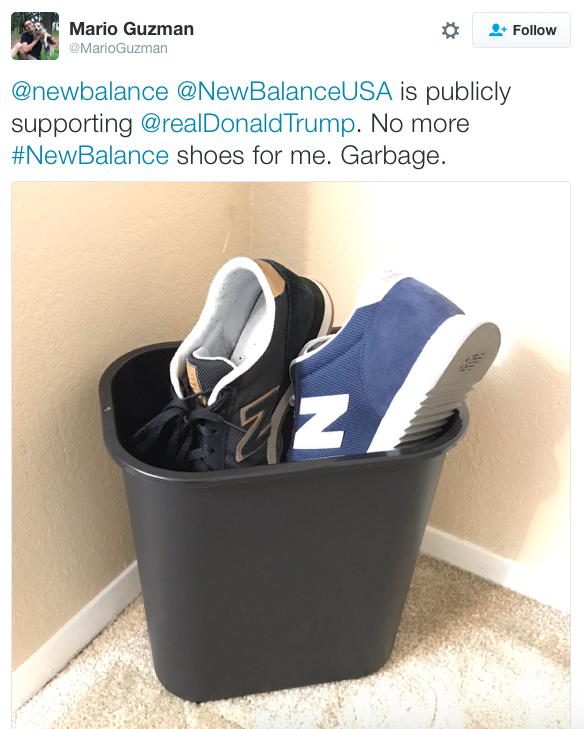 welfare-queen:  husssel:  micdotcom:   People are dumping their New Balance shoes