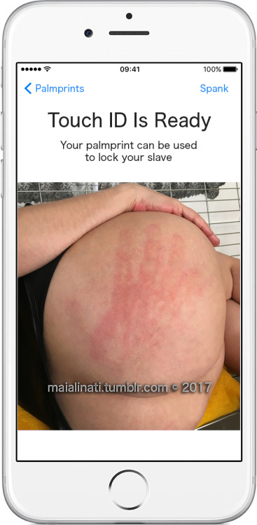 maialinati: Touch ID Is ReadyYour palmprint can be used to lock your slave(Biometric Technology - Pa