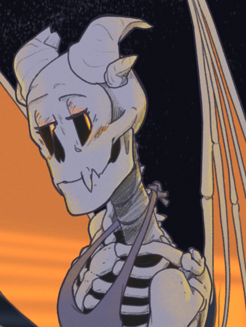 nighttimepixels:Magical skeleton gargoyle wings absolutely glow, yes, thank you, no this causes no p