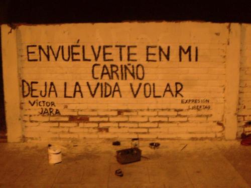 learning-to-fly-in-the-water:  “Envuélvete en mi cariño… Deja la vida volar” Víctor Jara - Deja La Vida Volar. Homenaje a Víctor Jara. Coronel La Granja Expresión Libertad