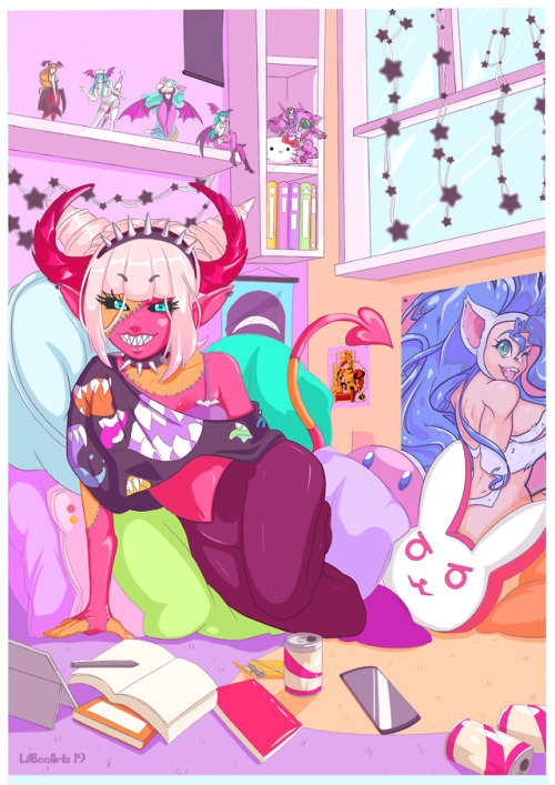 A New original print! I’ve been wanting to do like the theme of heavy cute anime kinda style w