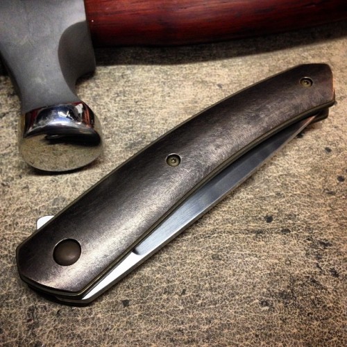 ansoknives:  Bronze x Patina #bronze #patina #ansomillennium #fretz