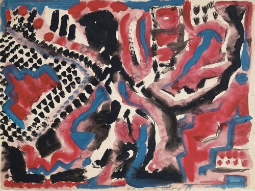thatsbutterbaby: A.R. Penck (b. 1939) - Übergang, 1980.  Watercolour and gouache on paper,  74.5 x 1