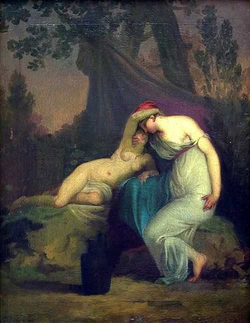 hildegardavon:Nicolai Abraham Abildgaard, 1743-1809The Greek poet Sapho and the girl from Mytilene,1