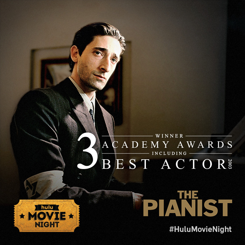 Today’s Hulu Movie Night selection is The Pianist. Watch it for free today here.