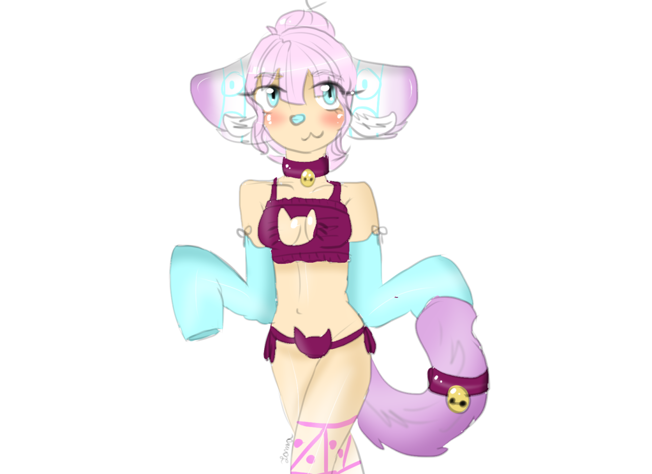 itsablueberrymuffin:I drew 3 of my ocs in the cat underwear. I think you can see