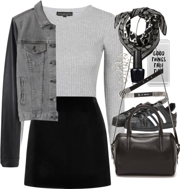 Outfit for the holidays by ferned featuring a black skirt
Topshop grey sweater, 48 AUD / Rag bone JEAN cropped jacket, 490 AUD / Marc Jacobs black skirt, 980 AUD / Adidas black shoes, 150 AUD / Reece Hudson duffle bag, 1 120 AUD / Forever 21...