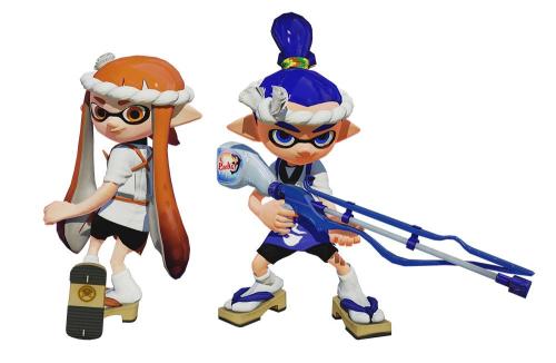 mugiwara-jm:  splatoonus:  The Japanese branch of the Squid Research Lab recently informed us that a Squid Fashion Contest was held in Famitsu Magazine. The winning outfit, a sushi chef outfit, is available in the Booyah Base as part of the new update!