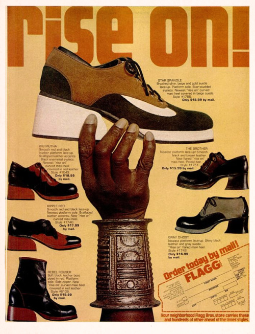 Flagg Brothers, 1972Adjusted for inflation, the “Star Spangle” elevator shoes for m