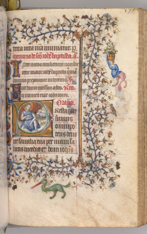 cma-medieval-art: Hours of Charles the Noble, King of Navarre (1361-1425): fol. 260v, St. John the B