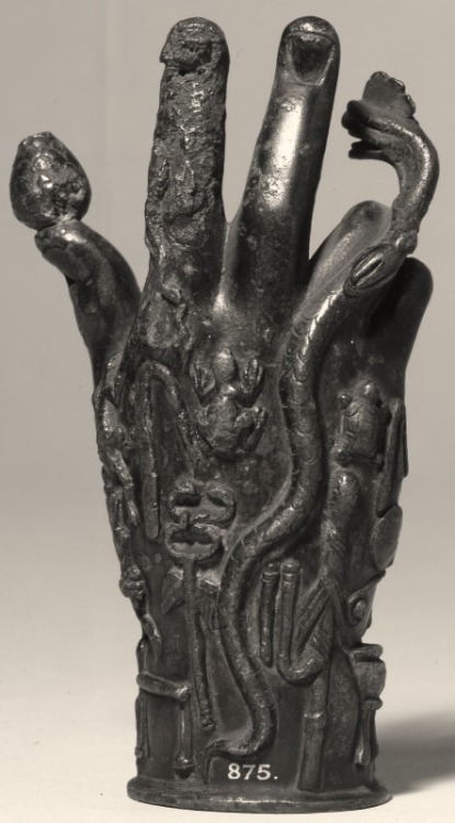 theancientworld:  trismegistus7:  The Emblematic Hand of the Mysteries. The British Museum Coll
