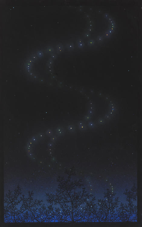 thunderstruck9:Francisco Infante-Arana (Russian, b. 1943), Spiral from the series Starry sky reconstruction projects, 1965-67. Gouache and tempera on paper, 50 x 32 cm.