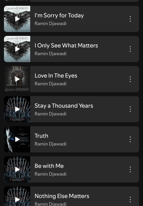 I Was Going Through The Songs For My RatioxJien Spotify Playlist And Ofc I Had To Add A Few GoT Osts