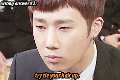 chandoo: the correct response to when a girl says:‘oppa~ would i look less chubby if i tie my hair up/back?’