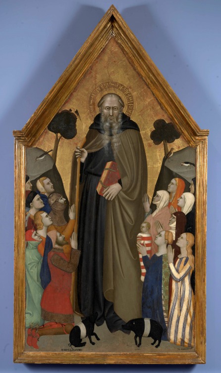 Saint Anthony and devotees by Puccio di Simone, c. 1353