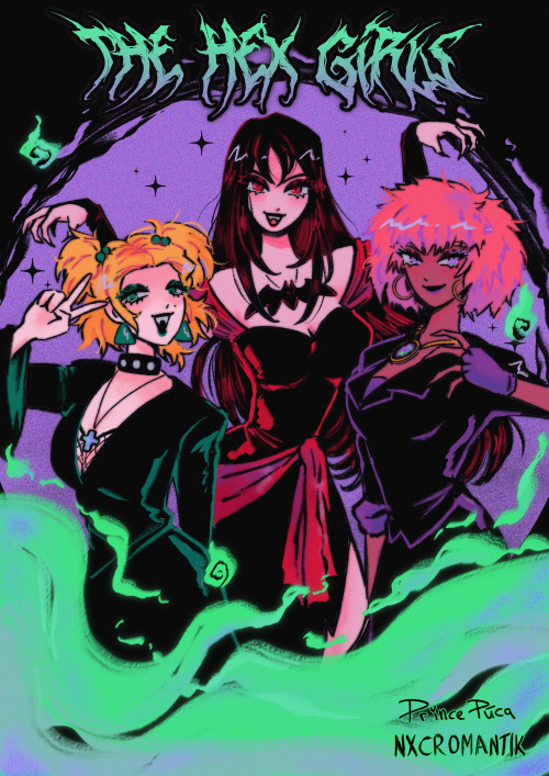 nxcromantik: ' Hex Girls collab with my gf @princepuca !! She did the lines and I coloured!! Print a