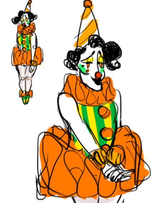 klezmo:my new clownsona pizan karotz…. she is jewish and a doll! you should draw he,r… she will beco