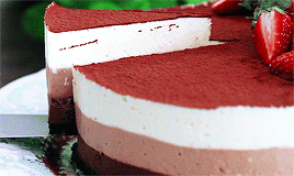 fatfatties:No-Bake Triple Chocolate Mousse Cake