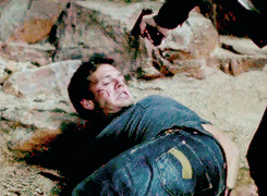 stevebarness:  Sebastian Stan tied up and bloody in Labyrinth (◕‿◕✿) 