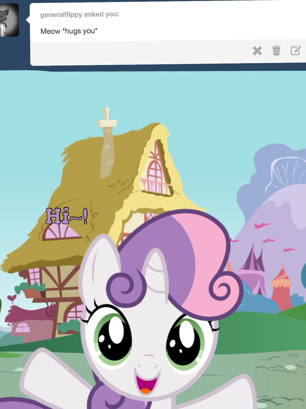 sweetiebelleasks:  Hugs!!!!!  Squee~! &lt;3