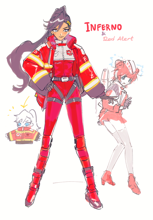 mmrkk: G1 inferno + red alert gijinka! ❤️