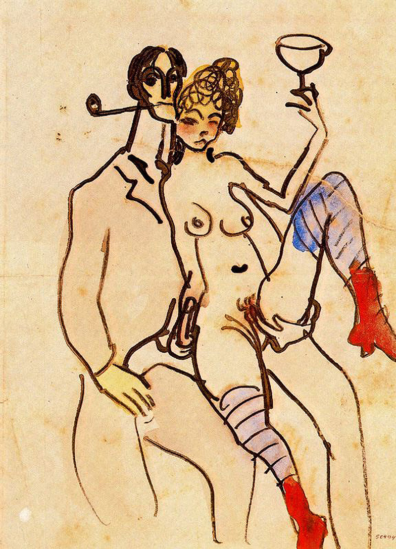 pablopicasso-art:  Angel Fernandez de Soto With Woman, 1903 Pablo Picasso  