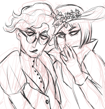 feducci:  dragon-megane‘s lorne n merle plotting something 