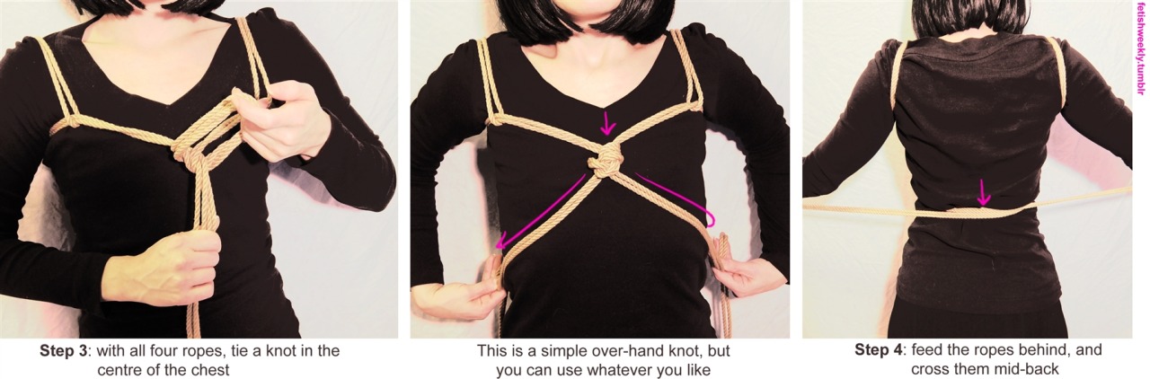 fetishweekly:  Shibari Tutorial: Side Hitch Harness ♥ Always practice cautious