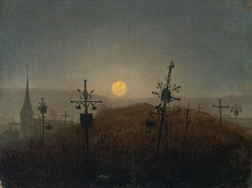 Carl Gustav Carus (German, 1789-1869, b. Leipzig, Germany, d. Dresden, Germany) - Friedhof im Mondli