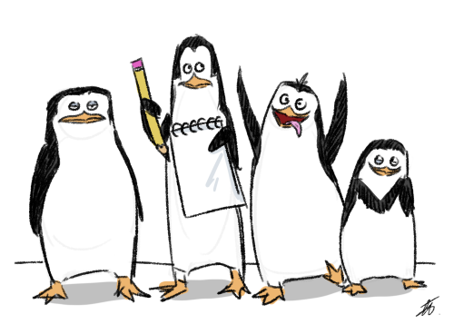corinadraws:old doodles of the penguins