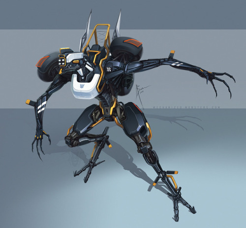 hydrothrax:  ‘Lil meanie!Been a while since I designed a transformer, that was something I used to do all the time when I was younger. This one is dedicated to some people at the studio (one guy in particular: if you see this, you know who you are.