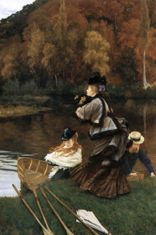 capturing-the-light: Autumn on the ThamesJames Tissot, 1871-2, oil on canvas