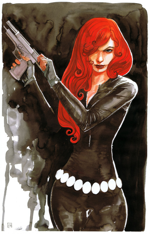 stephanie-hans:  Black Widow wip, and done.