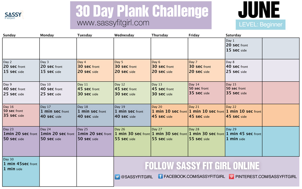 Paradox Gewend aan overdrijven Sassy Fit Girl — 30 Day Plank Challenge - Beginner Level I love...