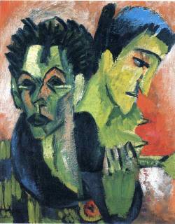 peira:  Ernst Ludwig Kirchner:  Double Portrait with Erna (1914-1915) 