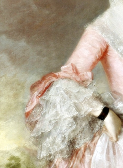 Mary, Countess of Howe, Detail.by Thomas Gainsborough, (1763)