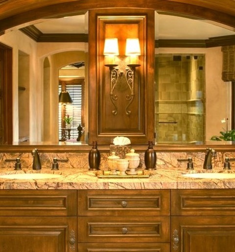 San Diego Mediterranean BathroomExample Of A Medium-sized Tuscan Master Bathroom With Terra-cotta Tile,